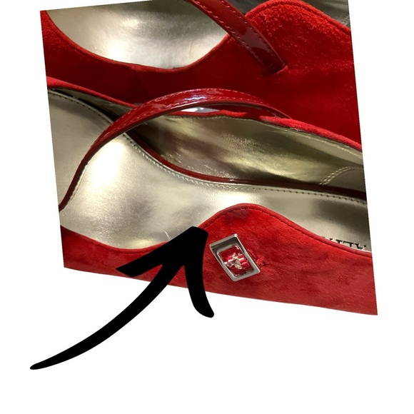 Alfani Red Suede Heels Pump Shoes Size 10M Platform Holiday Women Coquette - Picture 12 of 12
